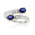  Sapphire Diamond Ring 14Kt Gold Channel Set Bypass Design