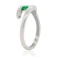 Genuine Emerald Diamond Right Hand Ring 14Kt White Gold