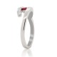 Genuine Ruby Diamond Right Hand Ring 14Kt White Gold