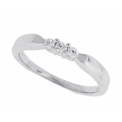 3 Stone Cubic Zirconia Wedding Band Sterling Silver 