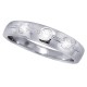 Cubic Zirconia Men's Wedding Band Sterling Silver 