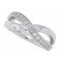 Cubic Zirconia Bypass Fashion Ring Sterling Silver 