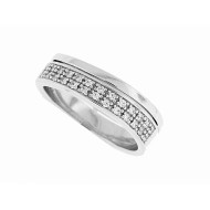 Cubic Zirconia Wedding Band Sterling Silver 