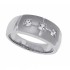 CZ Men's Diamond Wedding Band Sterling Silver Three Stone