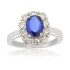 Blue Sapphire Diamond Halo Engagement Ring 10Kt Gold