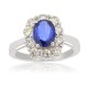 Blue Sapphire Diamond Halo Engagement Ring 10Kt Gold