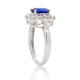 Blue Sapphire Diamond Halo Engagement Ring 10Kt Gold
