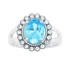 Antique Look Lab Created Aquamarine CZ Ring Sterling Silver