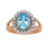 Lab Created Aquamarine CZ Ring Sterling Silver Rose Gold Finish