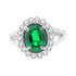 Created Emerald and Cubic Zirconia Ring Sterling Silver