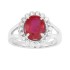 July Birthstone Lab Created Ruby CZ Ring Sterling Silver