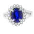 Created Sapphire and Cubic Zirconia Ring Sterling Silver