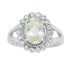 Natural Green Amethyst and CZ Engagement Ring Sterling Silver