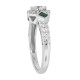 Diamond and Emerald Engagement Ring 18kt White Gold  (FGH/VS)