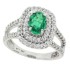 Sterling Silver Lab Created Emerald Swarovski Zirconia Engagement Ring