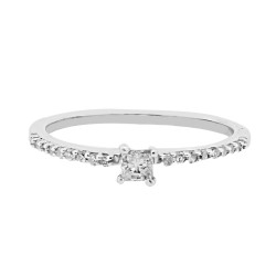 Princess Cut Diamond Solitaire Engagement Ring 10Kt Gold 1/4ct
