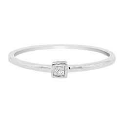 Princess Cut Diamond Promise Ring 10Kt Gold Bezel Set  0.06ct