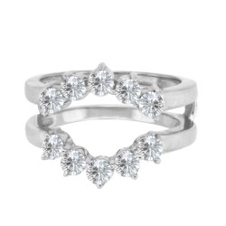 Cubic Zirconia Halo Ring Wrap in Sterling Silver