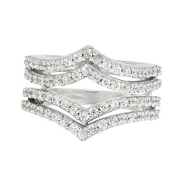 Cubic Zirconia Ring Wrap in Sterling Silver