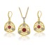 Created Ruby Pendant and Earring Set Sterling Silver w/chain
