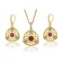 Created Ruby Pendant and Earring Set Sterling Silver w/chain