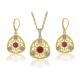 Created Ruby Pendant and Earring Set Sterling Silver w/chain