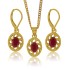 Created Ruby Pendant and Earring Set Sterling Silver w/chain