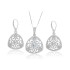 Cubic Zirconia Pendant and Earring Set Sterling Silver w/chain