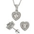 Genuine Diamond Pendant and Earrings Set in Sterling Silver