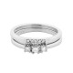 Three Stone Princess Cut Diamond Wedding Set 10kt Gold(0.30cttw)