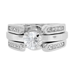 Cubic Zirconia Ring Wrap in Sterling Silver