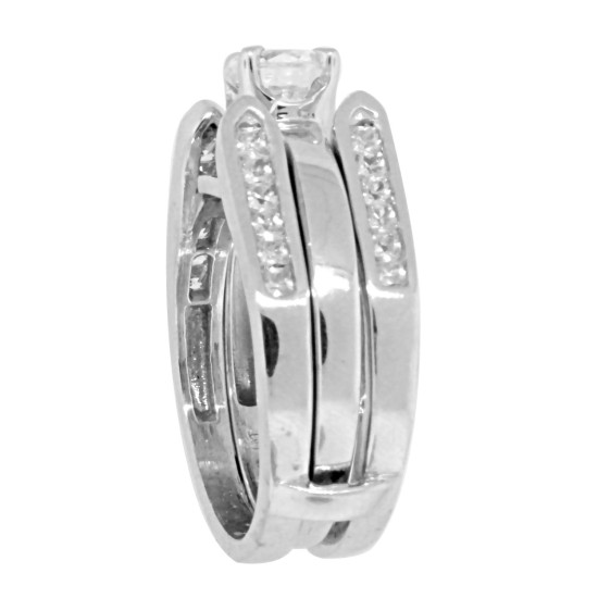Cubic Zirconia Ring Wrap in Sterling Silver