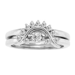 Cubic Zirconia Wave Ring Wrap in Sterling Silver