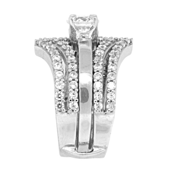 Cubic Zirconia Ring Wrap in Sterling Silver