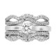 Cubic Zirconia Ring Wrap in Sterling Silver with Rhodium Finish