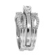 Cubic Zirconia Ring Wrap in Sterling Silver with Rhodium Finish