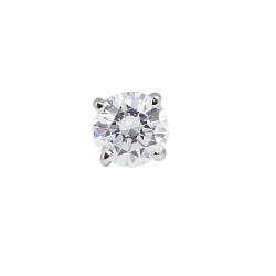 0.25 Carat TW Basket Round Single Diamond Stud Earring in 14Kt White Gold (GH-I1I2)