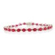 Created Ruby and Genuine Diamond Bracelet 8 INCHES Sterling Silver, 12.23cttw