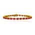 Created Ruby and Genuine Diamond Bracelet 8 INCHES Sterling Silver, 12.23cttw