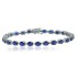 Blue Sapphire and Diamond Bracelet Sterling Silver, 8.92 ct.t.w.5X4MM