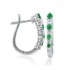 Genuine Emerald Cubic Zirconia Hoop Earrings Sterling Silver