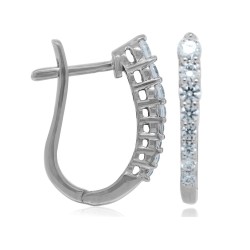 1.00 ct.tw. Cubic Zirconia Hoop Earrings Sterling Silver