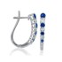 Sapphire and Cubic Zirconia Hoop Earrings Sterling Silver