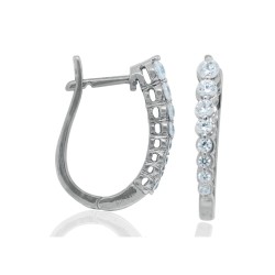 Cubic Zirconia Hoop Earrings in Sterling Silver 1.40cttw