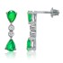 Genuine Emerald and Cubic Zirconia Drop Earrings Sterling Silver