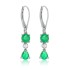 Genuine Emerald and Cubic Zirconia Earrings Sterling Silver