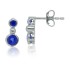 Natural Blue Sapphire Stud Earrings Rhodium Over Sterling Silver