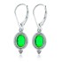 Genuine Emerald and Diamond Dangle Earrings Sterling Silver