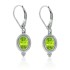 Genuine Peridot and Diamond Drop Earrings in Sterling Silver