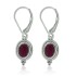 Genuine Ruby and Diamond Dangle Earrings in Sterling Silver